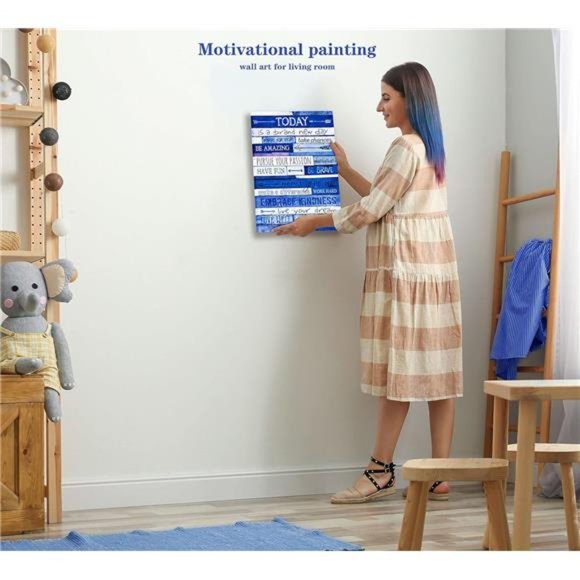 Inspirational Wall-Art - Positive Quotes Office Wall Decor - Blue Motivational - Picture 3 of 6